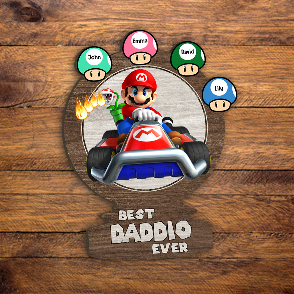 Best Daddio Mario Trophies Any Title - Personalized Super Plumber Custom Shaped Wood Sign