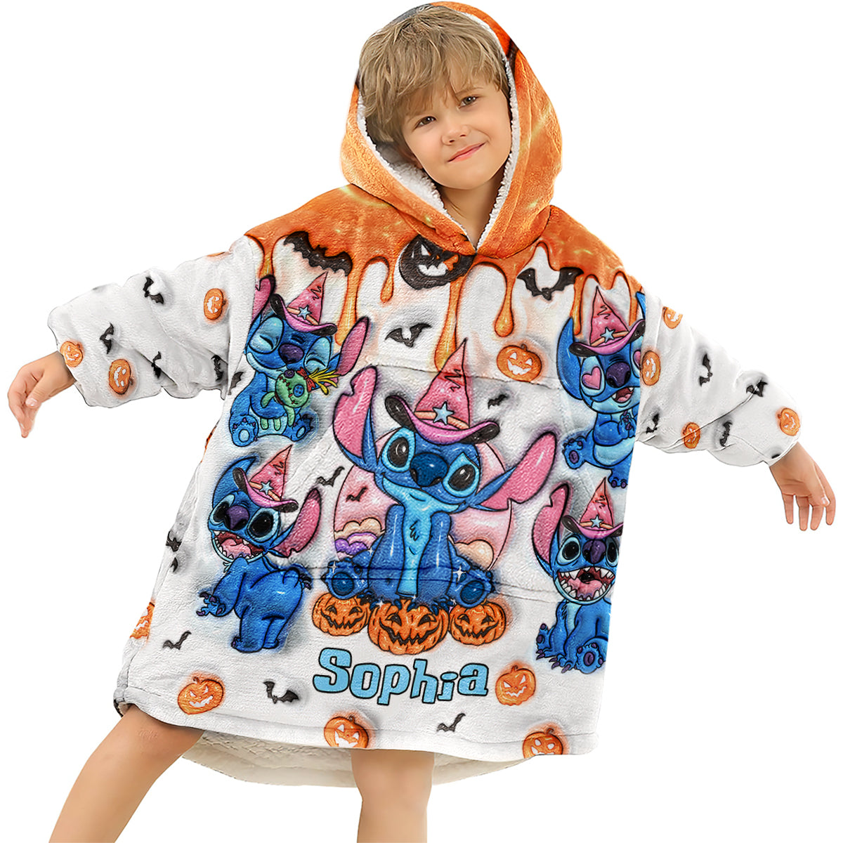 Spooky Vibes - Personalized Ohana Blanket Hoodie