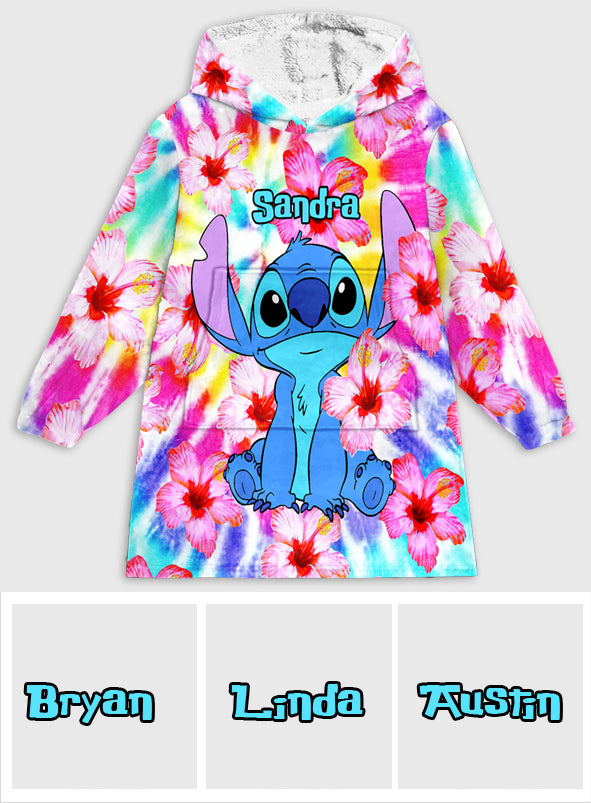 Stich Tie Dye - Personalized Ohana Blanket Hoodie