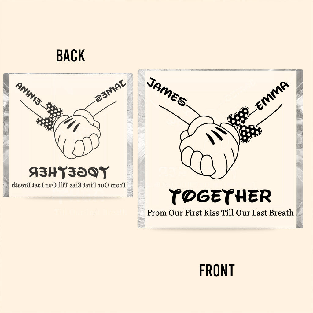 From Our First Kiss Till Our Last Breath - Personalized Mouse Custom Shaped Acrylic Plaque