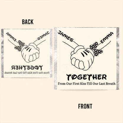 From Our First Kiss Till Our Last Breath - Personalized Mouse Custom Shaped Acrylic Plaque