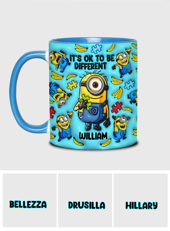 It's Ok To Be Different - Personalized Autism Awareness Accent Mug