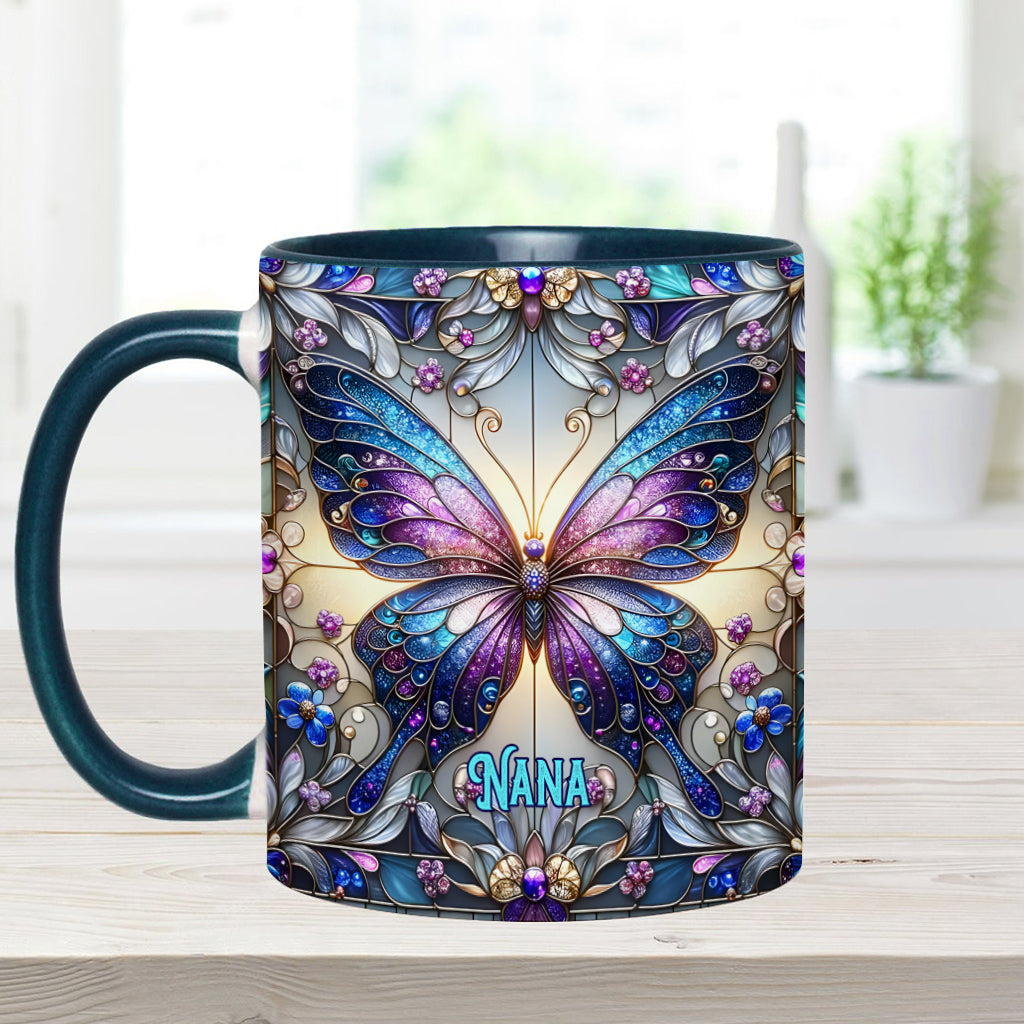 Grandma Butterfly - Personalized Grandma Accent Mug