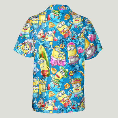 Having Fun Yellow Monster - Personalized Hawaiian Shirt