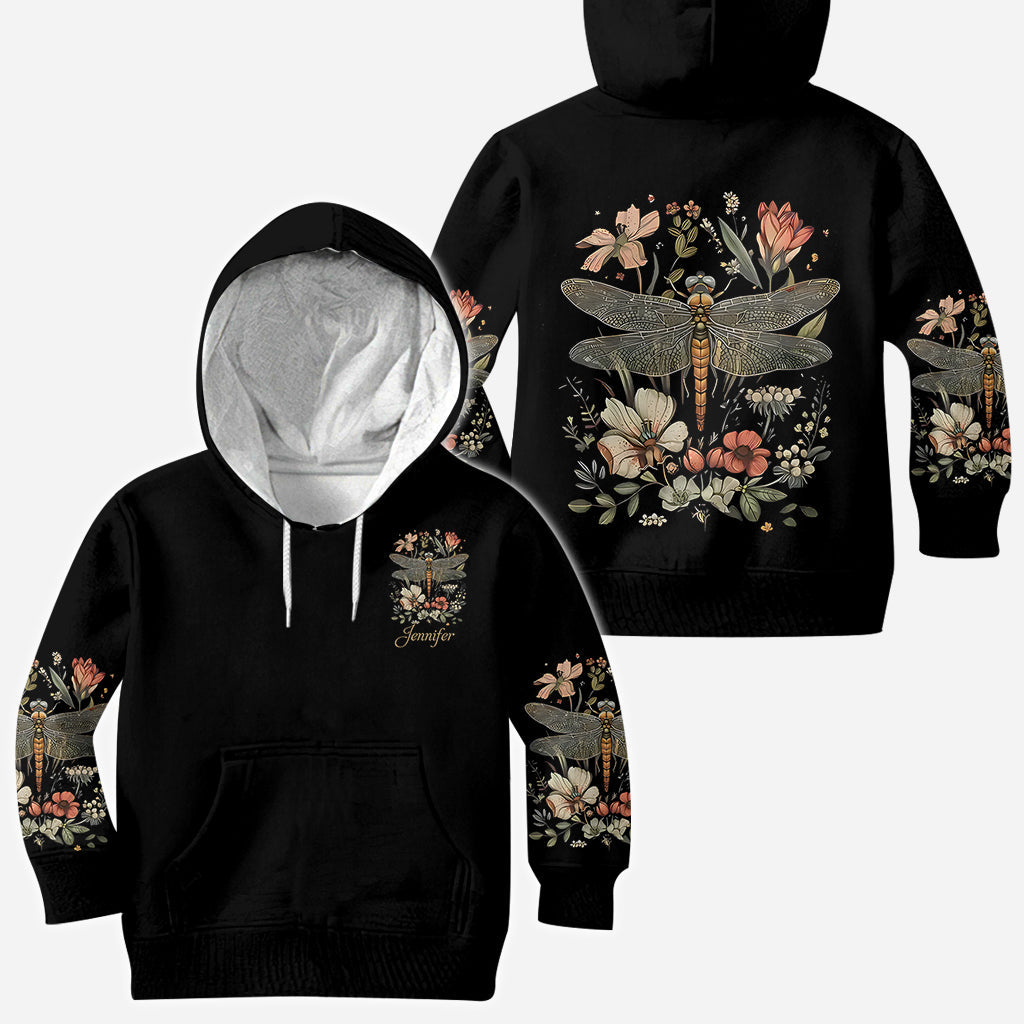 Dragonfly & Flowers - Personalized Dragonfly All Over Shirt