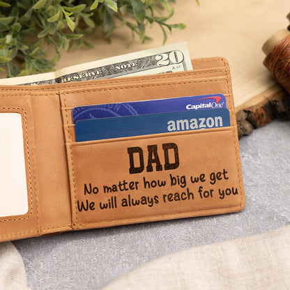 Together We're A Team - Personalized Father Leather Wallet
