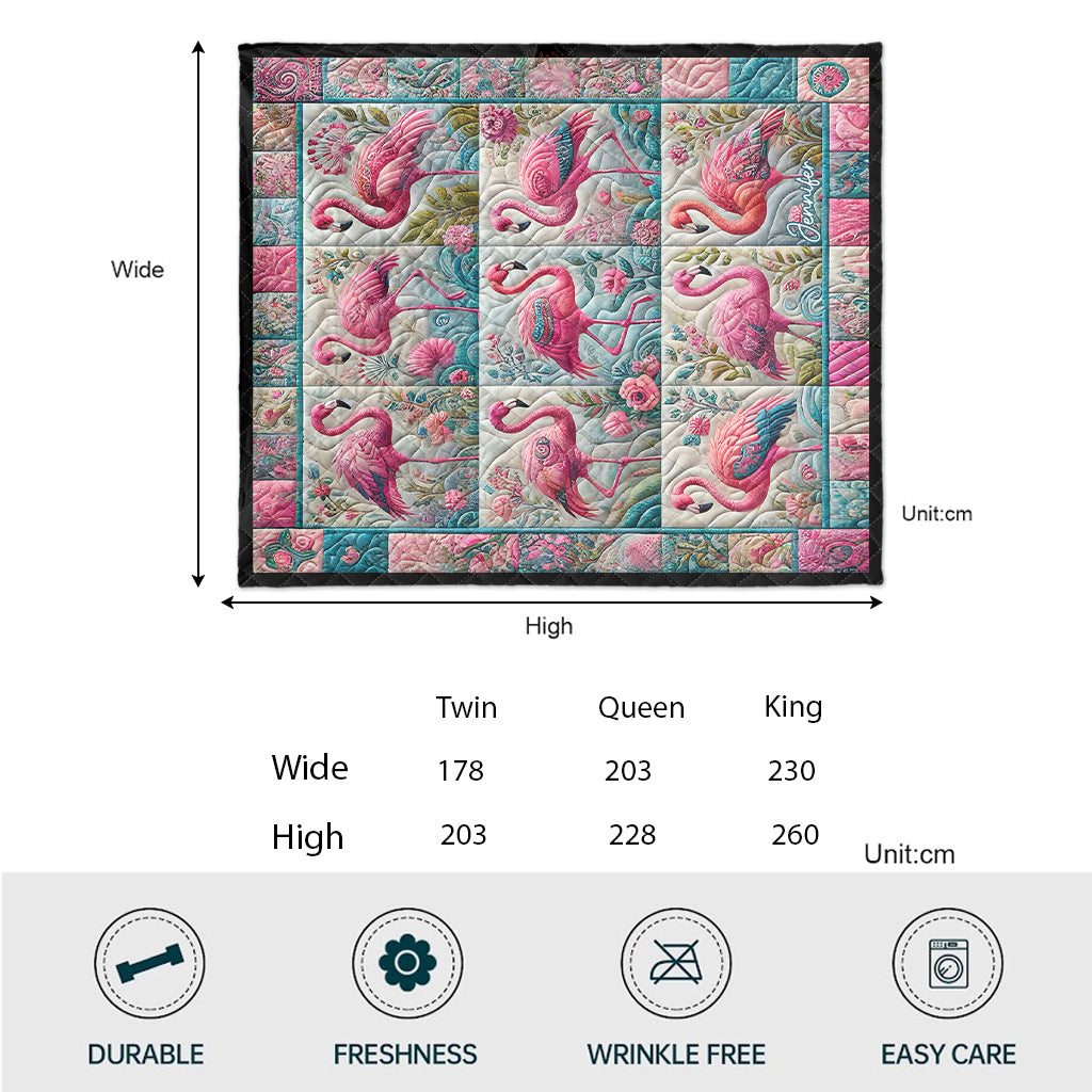 Beautiful Flamingo - Personalized Flamingo Quilt