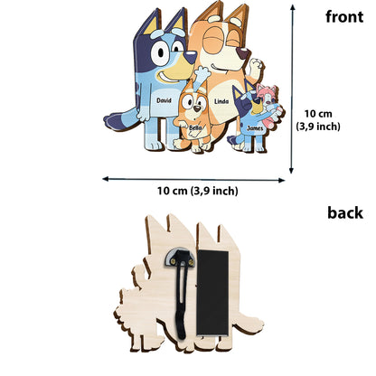 Bluey Family - Personalized Family Shaped Car Visor Clip