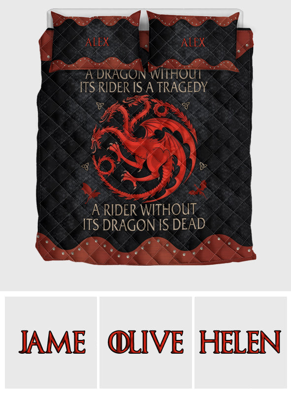Dragon Rider - Personalized Thrones Game Quilt Set