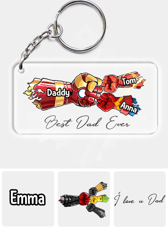 Daddy 's Team Daddy's Sidekicks - Personalized Father Keychain