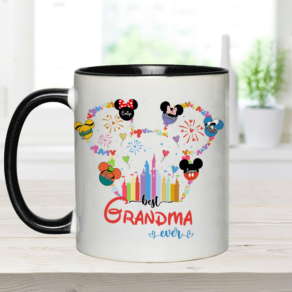 Best Grandma Mom Ever - Personalized Mouse Accent Mug