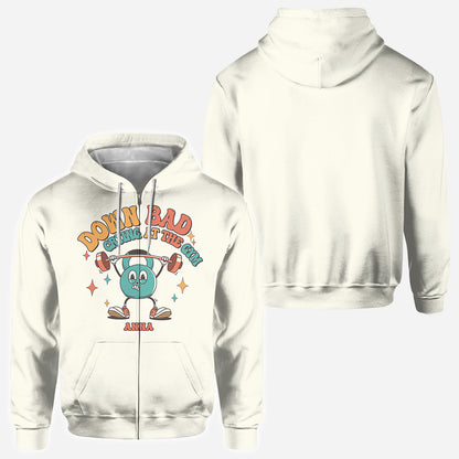 Down Bad Crying At The Gym - Personalized Fitness All Over Shirt