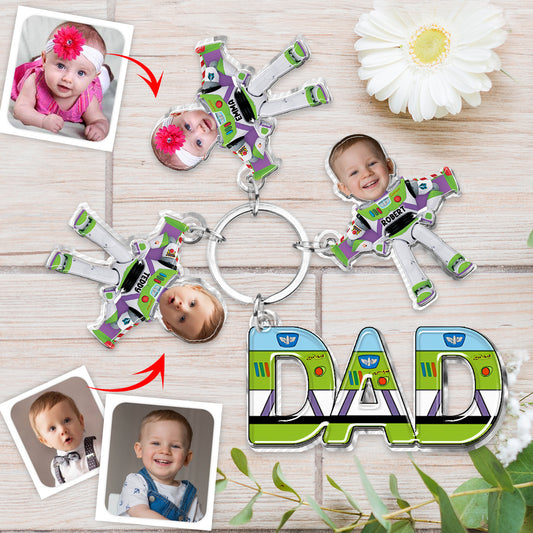 Best Dad Ever - Personalized Father Keychain with Charms
