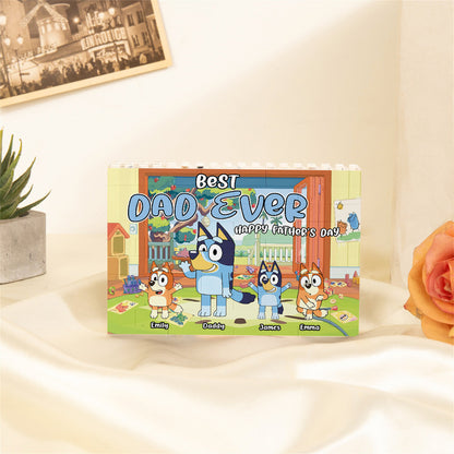 Best Dad Ever - Personalized Father One-sided Horizontal Rectangle Building Brick Blocks
