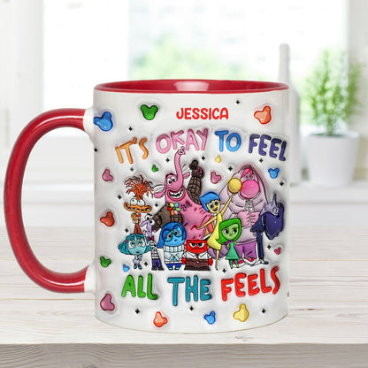 It's Ok To Feel All The Feels - Personalized Accent Mug