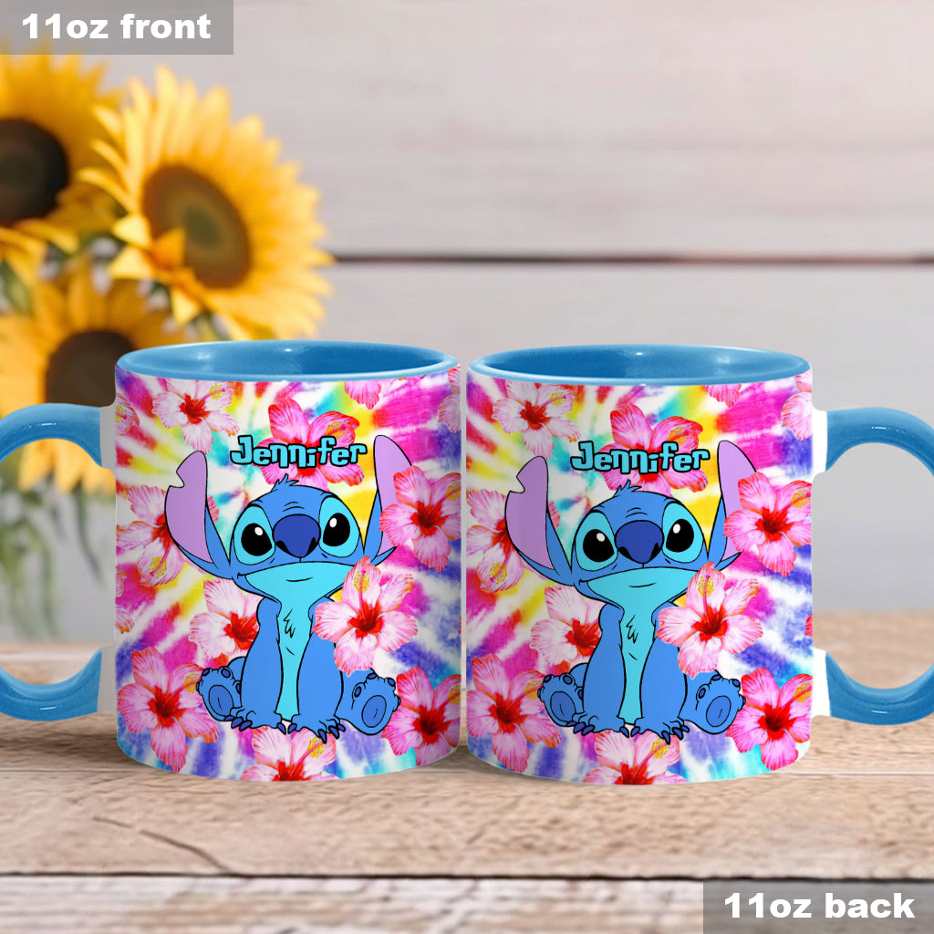 Tie Dye Ohana - Personalized Ohana Accent Mug
