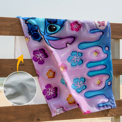 Purple Ohana - Personalized Ohana Beach Towel