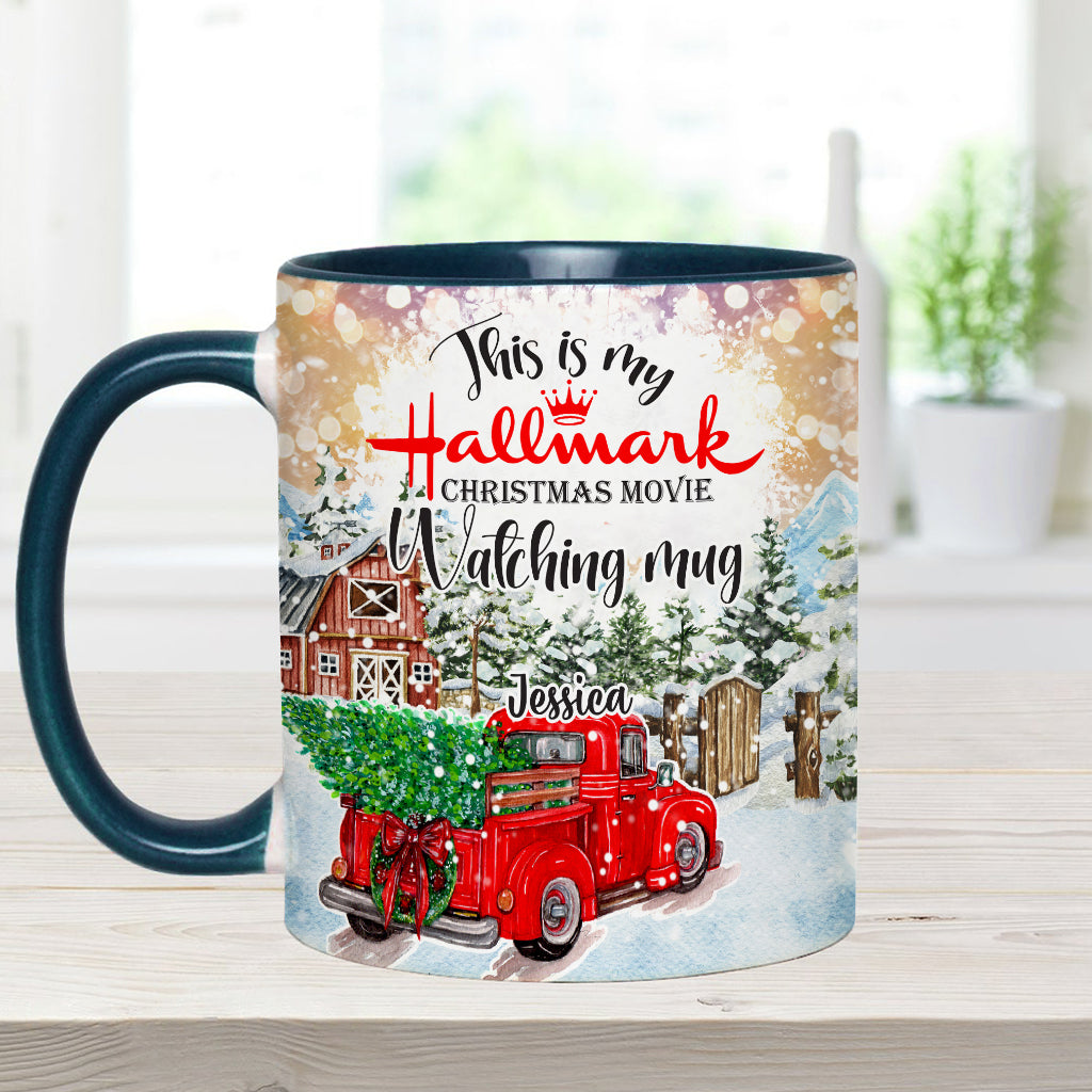 Christmas Movie Watching Mug - Personalized Accent Mug
