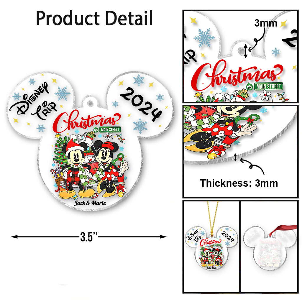 Disney Trip - Personalized Mouse Transparent Ornament