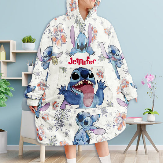 Blue Ohana - Personalized Ohana Blanket Hoodie