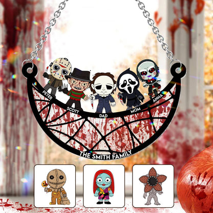 In This House We Love Scary Movies - Personalized Window Hanging Suncatcher Ornament