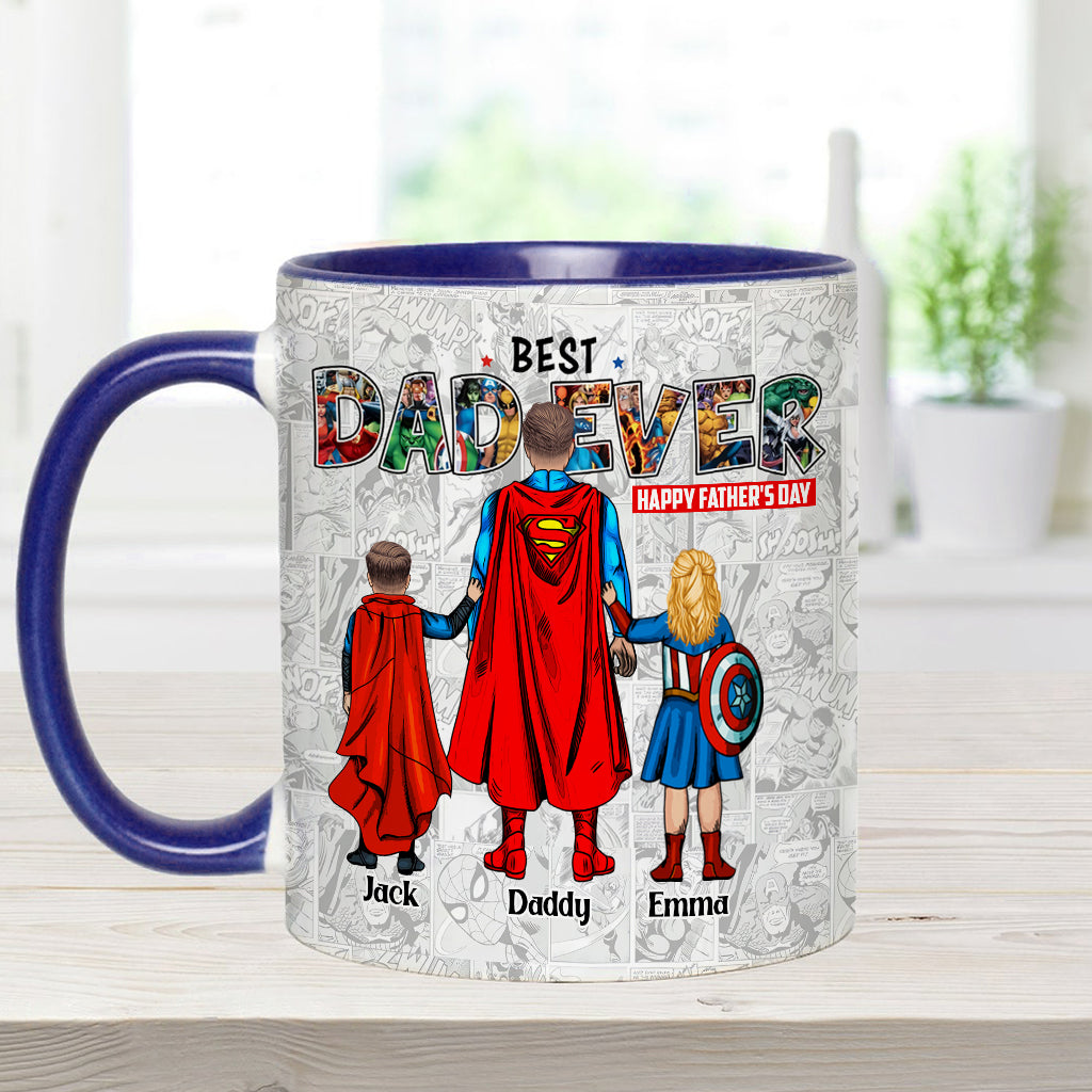 Best Super Dad Ever - Personalized Father Accent Mug