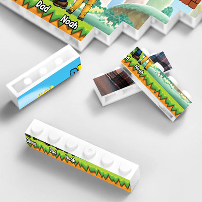 Best Super Dad Ever - Personalized Super Plumber One-sided Horizontal Rectangle Building Brick Blocks