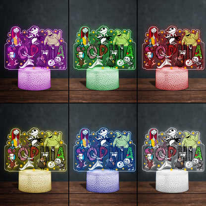 The Nightmare - Personalized Nightmare Shaped Plaque Light Base