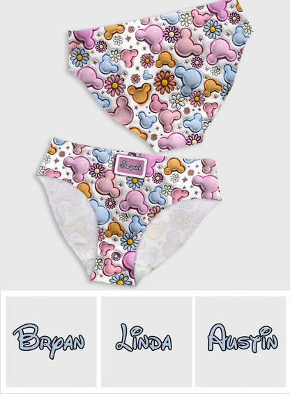 Cute Mouse Ears Floral Style - Personalized Mouse Women's Briefs