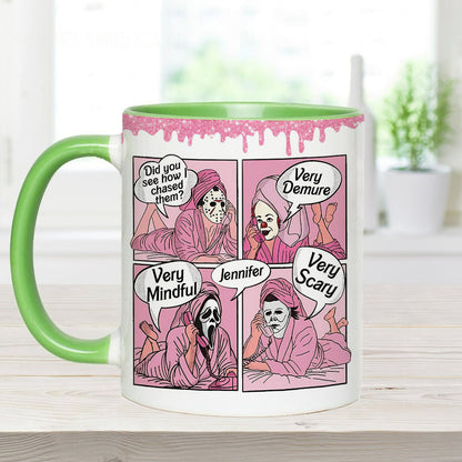 Very Demure, Very Mindful, Very Spooky - Personalized Accent Mug