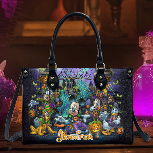 Welcome Foolish Mortals - Personalized Mouse Leather Handbag