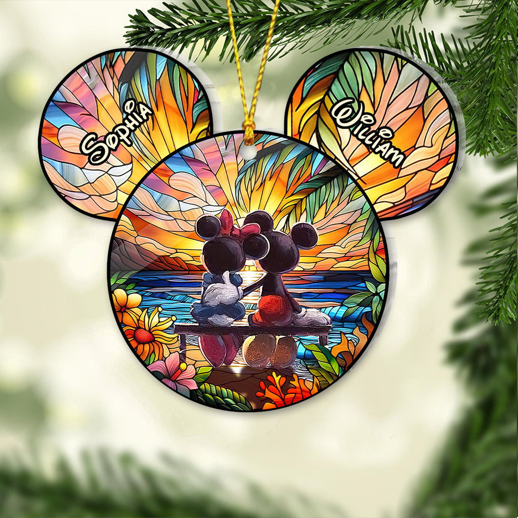 Romantic Mouse Couple - Personalized Mouse Ornament