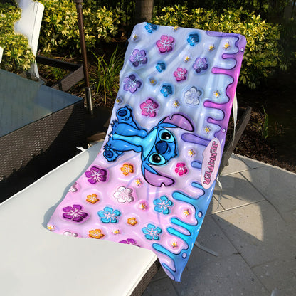Purple Ohana - Personalized Ohana Beach Towel