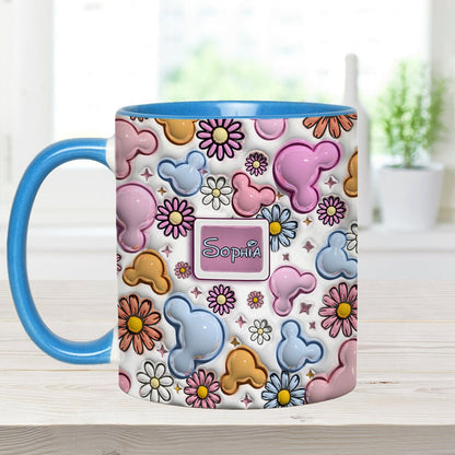 Foral Sping Disney - Personalized Mouse Accent Mug