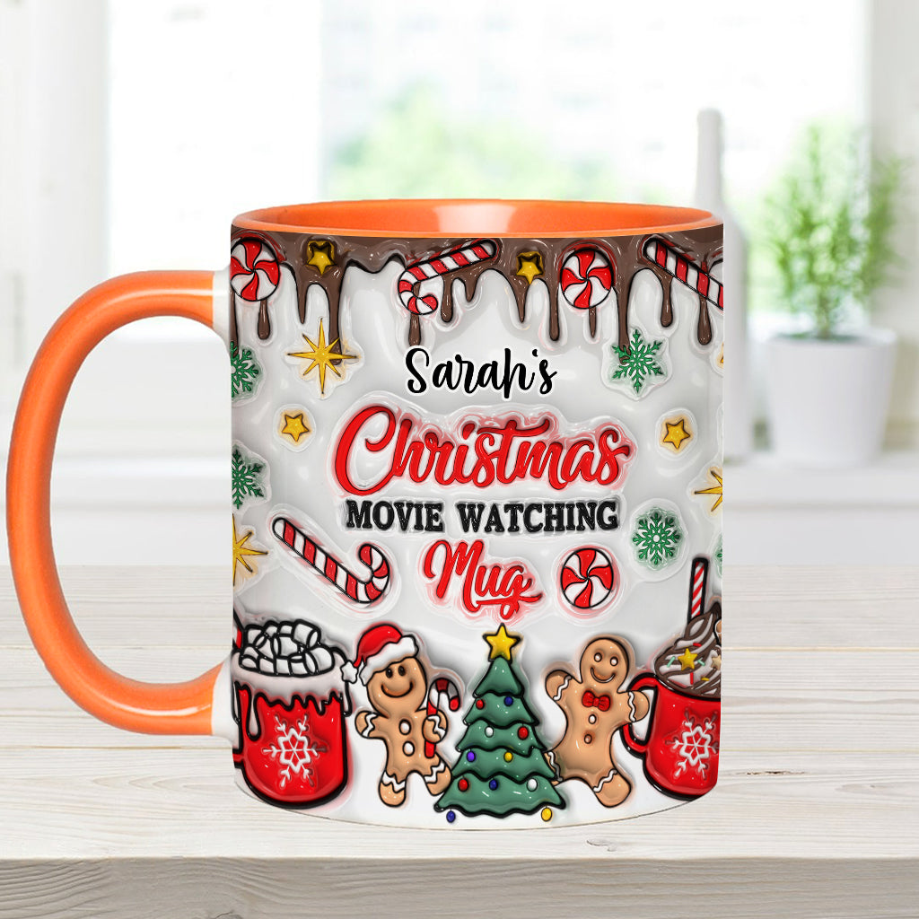 Christmas Movie Watching Mug - Personalized Accent Mug