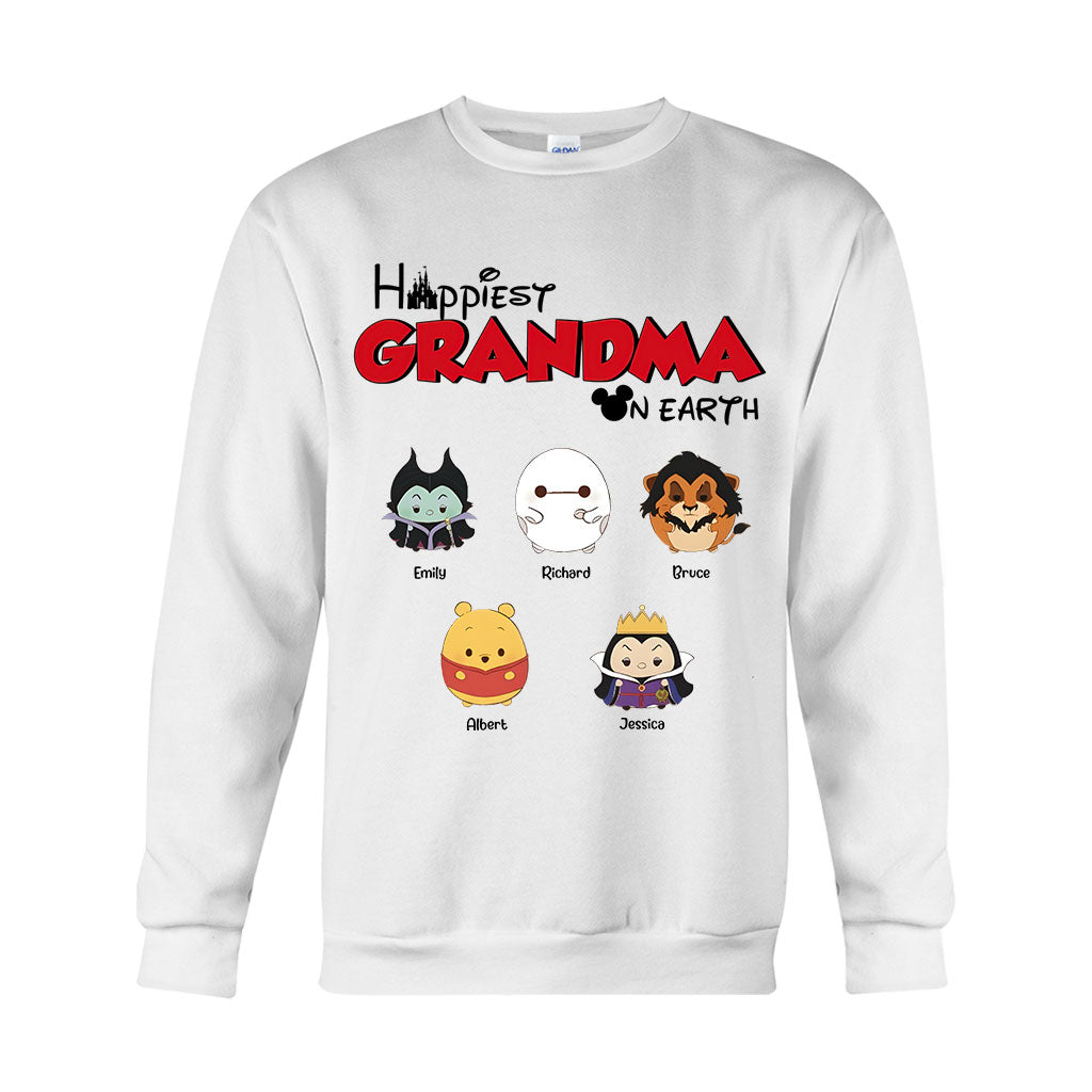 Happiest Grandma On Earth - Personalized Grandma T-shirt And Hoodie