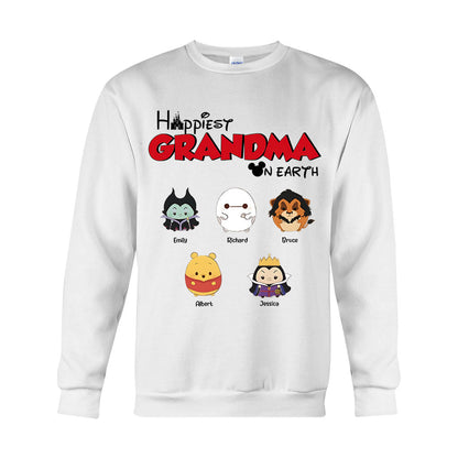 Happiest Grandma On Earth - Personalized Grandma T-shirt And Hoodie