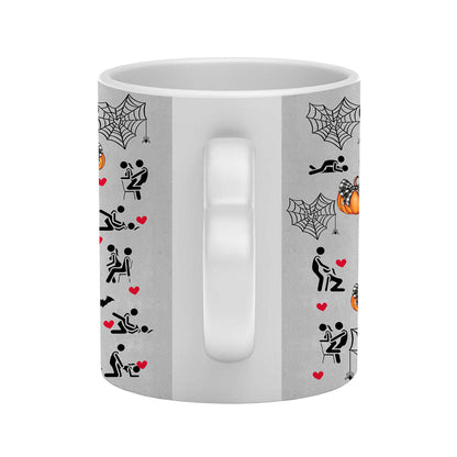 Halloween Is Coming - Personalized Couple Heart Handle Mug