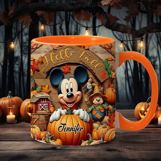 Hello Fall - Personalized Mouse Accent Mug