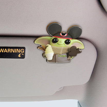 Baby Master Super Cute - Personalized The Force Shaped Car Visor Clip
