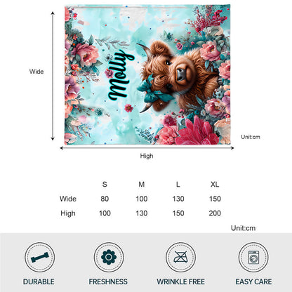 Cute Baby Cow - Personalized Blanket