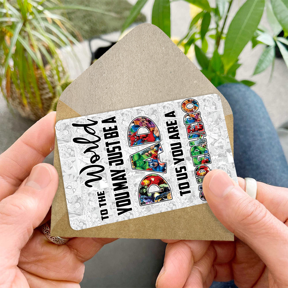 Best Super Dad Ever - Personalized Father Wallet Insert Card