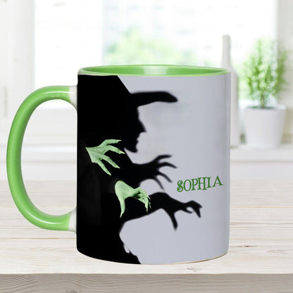 Halloween Witch Shadow - Personalized Witch Accent Mug