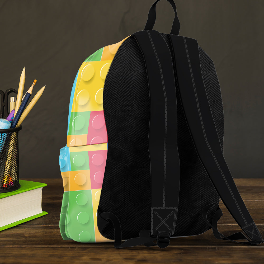 Colorful Puzzle Pieces - Personalized Kid Backpack