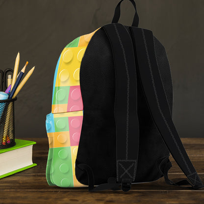 Colorful Puzzle Pieces - Personalized Kid Backpack