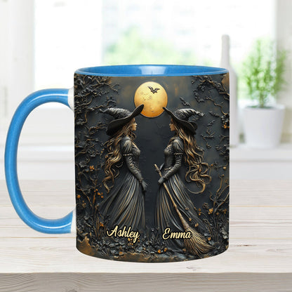 Witches By Nature Bitches By Choice - Personalized Bestie Accent Mug