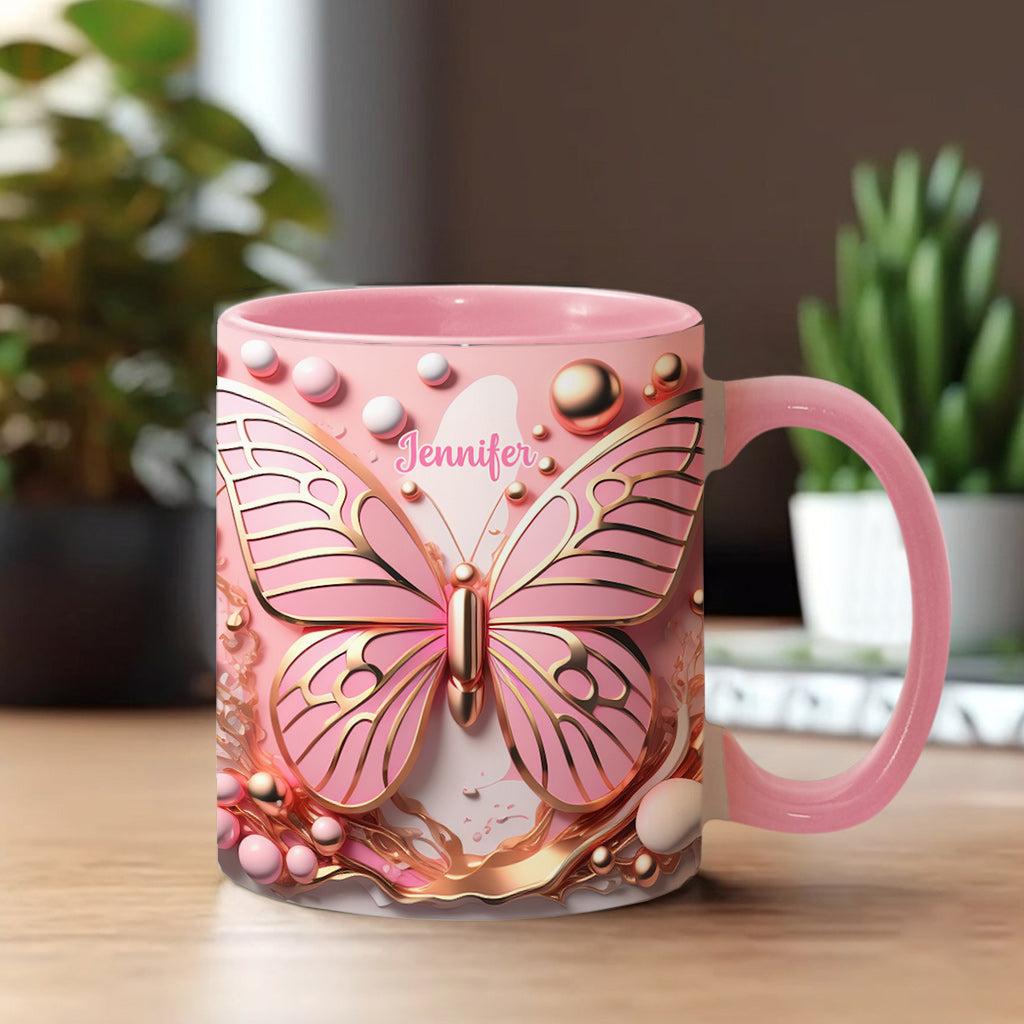 Love Butterfly - Personalized Butterfly Accent Mug