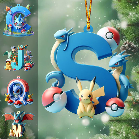 Cute Monster Letter - Personalized Monster Trainer Ornament