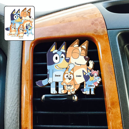 Bluey Family - Personalized Family Shaped Car Visor Clip