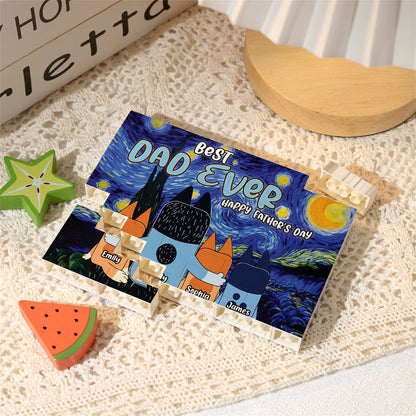 Best Dad Ever - Personalized Father One-sided Horizontal Rectangle Building Brick Blocks
